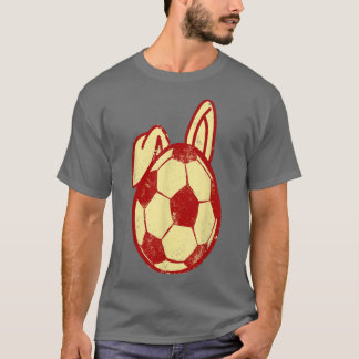Cute Soccer Bunny Hunting Eggs Ball Soccer Player T-Shirt