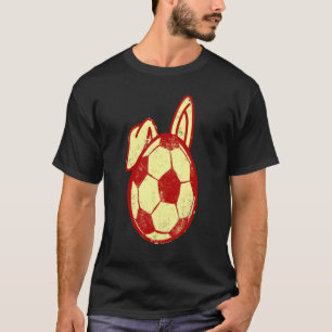 Cute Soccer Bunny Hunting Eggs Ball Soccer Player T-Shirt