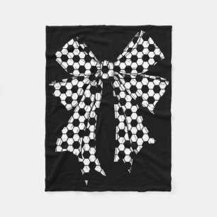 Cute Soccer Byll Coquette Bow For Women Girl Socce Fleece Blanket