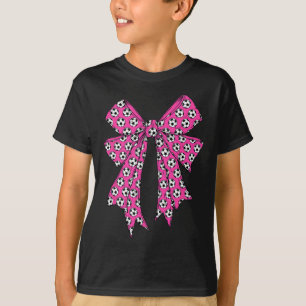 Cute Soccer Byll Coquette Bow For Women Girl Socce T-Shirt