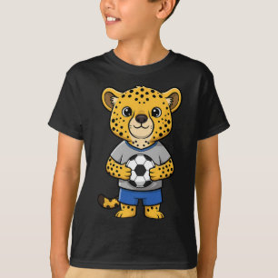 Cute Soccer Cheetah Footbyll Player Animal Sports T-Shirt