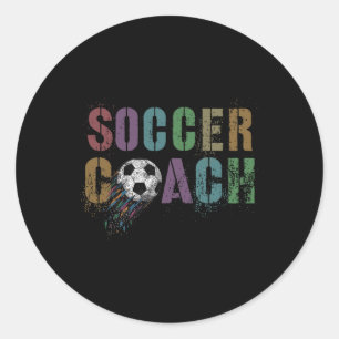 Cute Soccer Coach Scoring Club Coach Cleats Game Classic Round Sticker