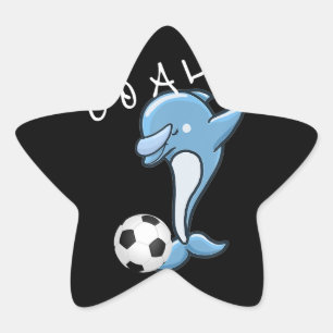 Cute Soccer Dabbing Dolphin Soccer Star Sticker