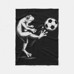 Cute Soccer Frog Play Game Goal Kids Mum  Fleece Blanket
