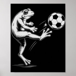 Cute Soccer Frog Play Game Goal Kids Mum  Poster