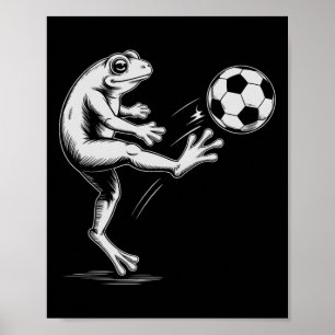 Cute Soccer Frog Play Game Goal Kids Mum  Poster