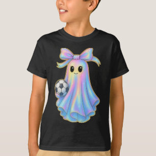 Cute Soccer Ghost Lover Pastel Halloween Coquette T-Shirt