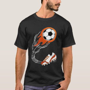 Cute Soccer Gift For Boys Or Girls Flaming Soccer T-Shirt