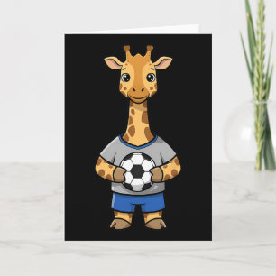 Cute Soccer Giraffe Footbyll Player Animal Sports Card