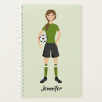 Cute Soccer Girl Illustration With Custom Name