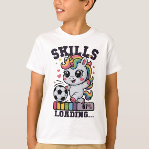 Cute Soccer Girl Unicorn 67 Skills Loading Winning T-Shirt