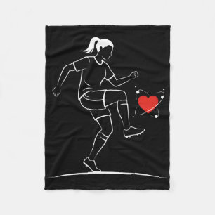 Cute Soccer Girl Valentines Day Design Heart Love  Fleece Blanket