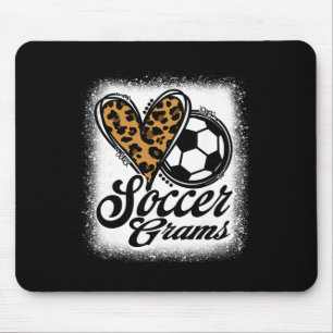 Cute Soccer Grams Leopard Heart Mouse Pad
