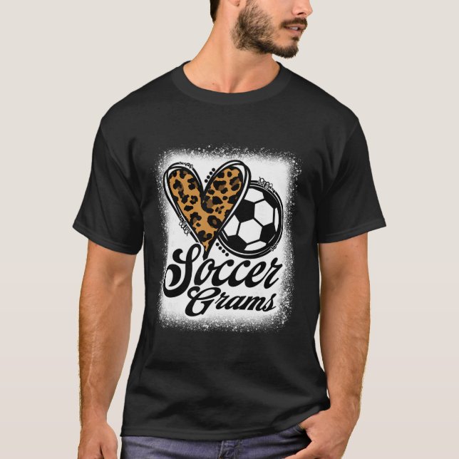 Cute Soccer Grams Leopard Heart  T-Shirt (Front)