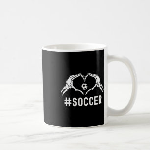 Cute Soccer Halloween Skeleton Heart Sports Pride Coffee Mug