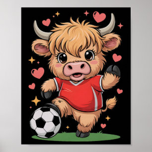 Cute Soccer Heifer Just Girl Who Loves Cows Win Poster