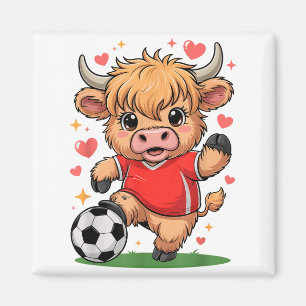 Cute Soccer Heifer Just Girl Who Loves Highland Co Magnet