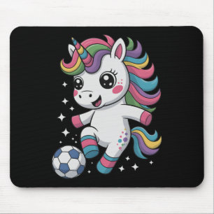 Cute Soccer Just Girl Who Loves Unicorn Score Club Mouse Pad