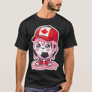 Cute Soccer Ll Melting Ice Cream Drip Wear Canada T-Shirt