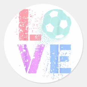 Cute Soccer Love Valentine Mom Cleats Game Hair Do Classic Round Sticker