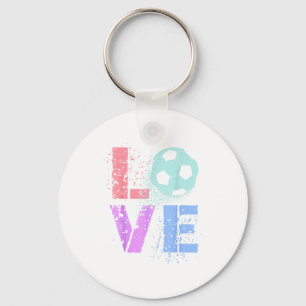 Cute Soccer Love Valentine Mom Cleats Game Hair Do Key Ring
