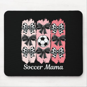 Cute Soccer Mama Coquette Bow Soccer Mom Soccer Br Mouse Pad