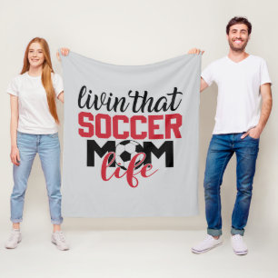 Cute Soccer Mom word art life Fleece Blanket