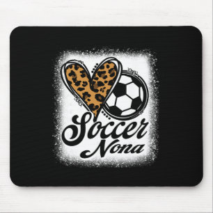 Cute Soccer Nona Leopard Heart Mouse Pad