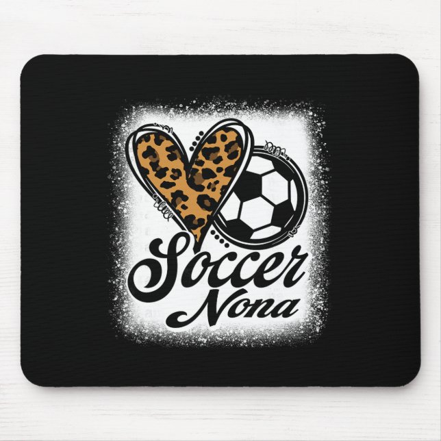 Cute Soccer Nona Leopard Heart  Mouse Pad (Front)