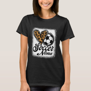 Cute Soccer Nona Leopard Heart T-Shirt