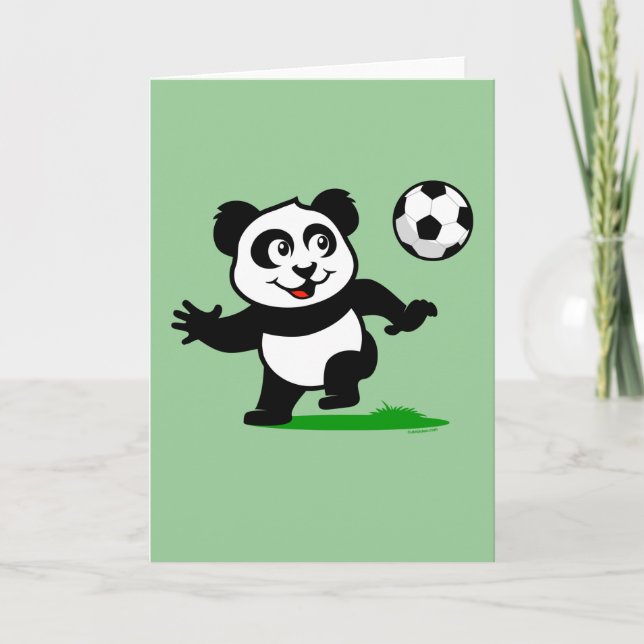 Cute Soccer Panda Card (Front)