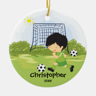 Cute Soccer Player Sport Christmas Ornament