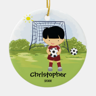 Cute Soccer Player Sport Christmas Ornament