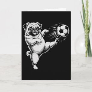 Cute Soccer Pug Dad Dog Ll Play Club Goals Kids Card