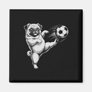 Cute Soccer Pug Dad Dog Ll Play Club Goals Kids  Magnet