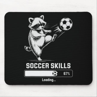 Cute Soccer Racoon Skills Loading Score Coach Wom Mouse Pad
