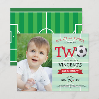 Cute Soccer Ribbon Budget Photo 2nd Birthday