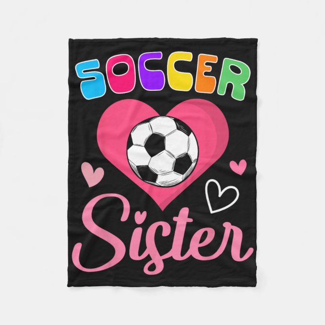 Cute Soccer Sister Heart  Fleece Blanket (Front)