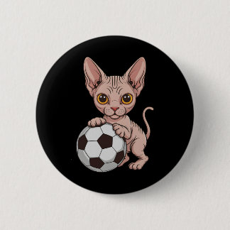 Cute Soccer Sphynx Just Girl Who Loves Cats Ball G 6 Cm Round Badge