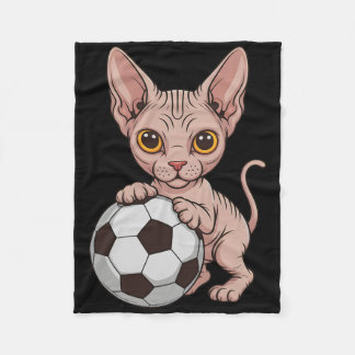 Cute Soccer Sphynx Just Girl Who Loves Cats Ball G Fleece Blanket