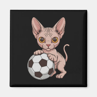 Cute Soccer Sphynx Just Girl Who Loves Cats Ball G Magnet