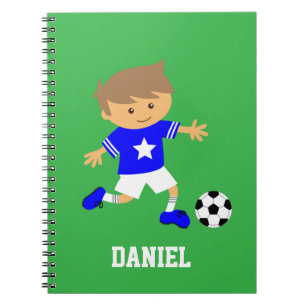 Cute Soccer Star Boy, Football Theme Notebook
