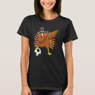 Cute Soccer Thanksgiving Dabbing Turkey Dab Boys T-Shirt