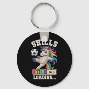 Cute Soccer Unicorn Skills Loading Win Club Coach Key Ring