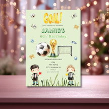 Cute Soccer World cup child's Birthday Invitation