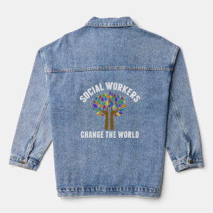 Cute Social Work Quote Denim Jacket