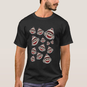 Cute Sock Monkey Faces Funny Sock Monkey T-Shirt