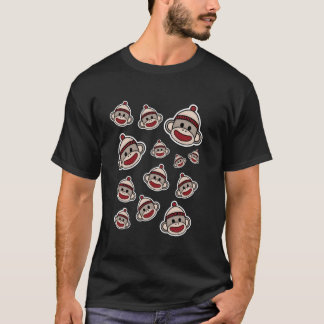 Cute Sock Monkey Faces Funny Sock Monkey T-Shirt