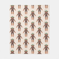 Cute Sock Monkey Pattern Beige