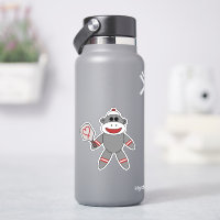 Cute Sock Monkey With Pickleball Paddle